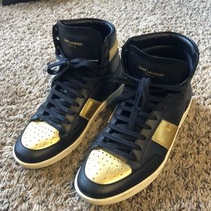 Black and Gold Saint Laurent Sneakers